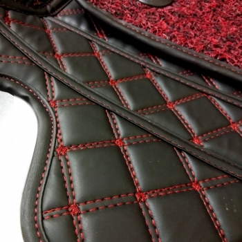 Black and red stitching deals luxury car mats set